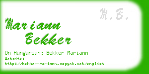 mariann bekker business card